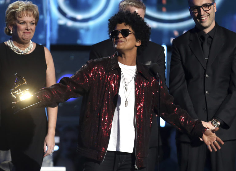 The Latest: Bruno Mars wins album of the year Grammy Award