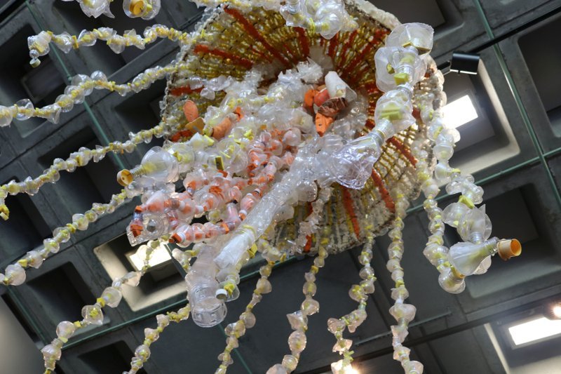 Huge sea-life sculptures made from ocean’s plastic trash