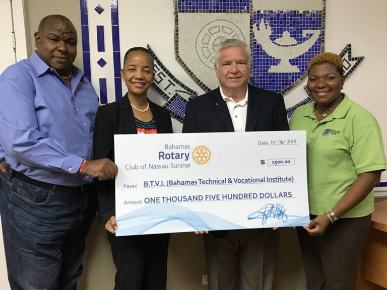 BTVI receives donation from Rotary Club of Nassau Sunrise