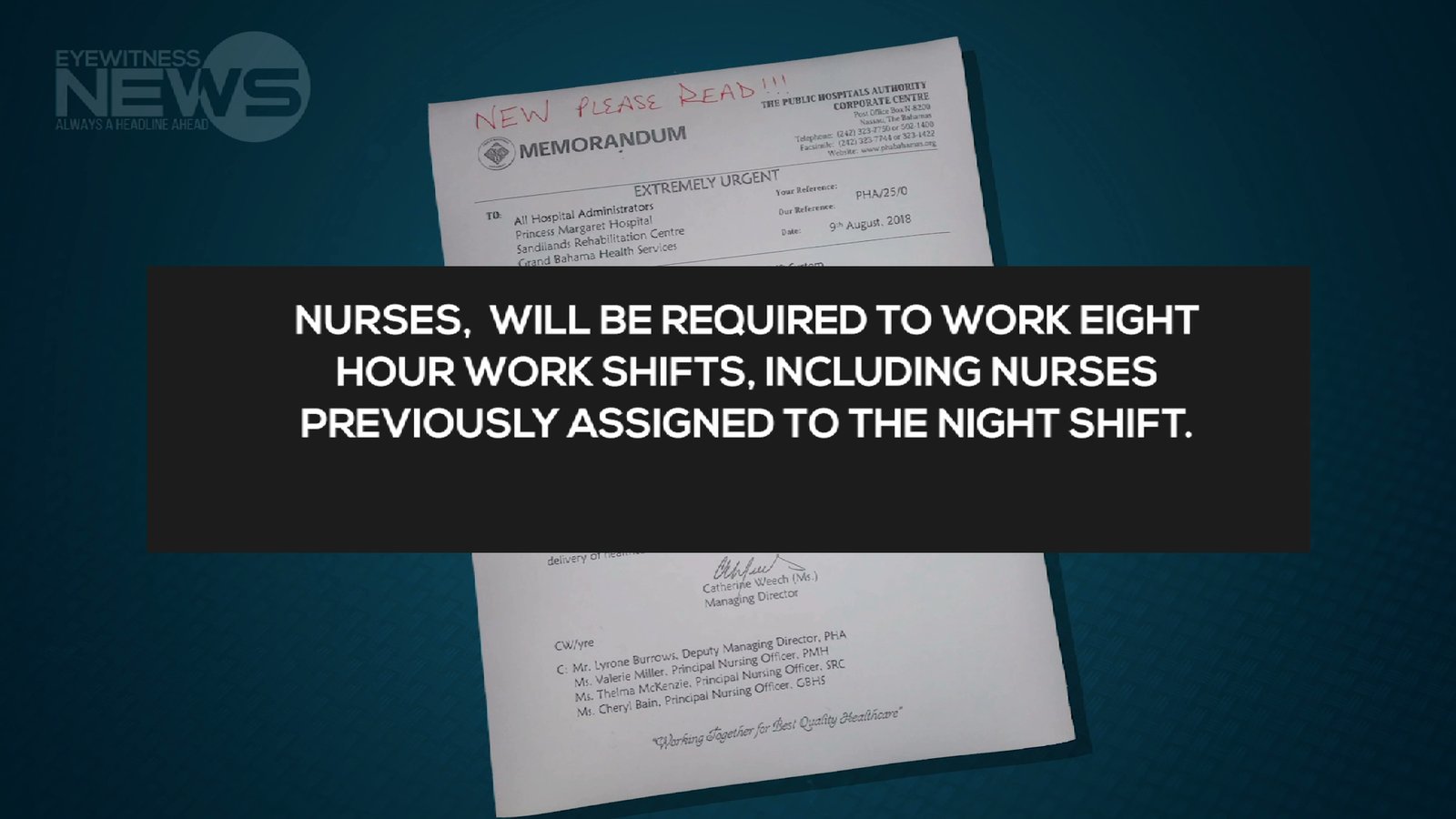 New shifts for nurses to begin September 3