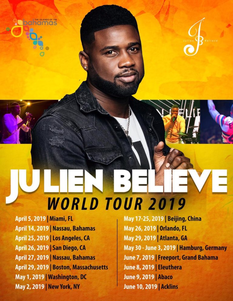 Julien Believe’s 2019 world tour covers the US, China, Germany and his beloved Bahamas