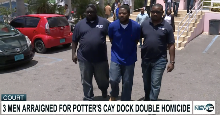 Three charged with recent double murder at Potter’s Cay Dock
