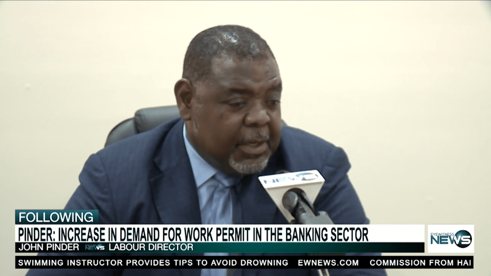 PINDER: INCREASE IN DEMAND FOR WORK PERMIT IN THE BANKING SECTOR