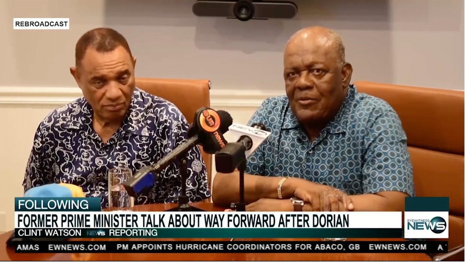 FORMER PRIME MINISTER TALKS WAY FORWARD AFTER DORIAN