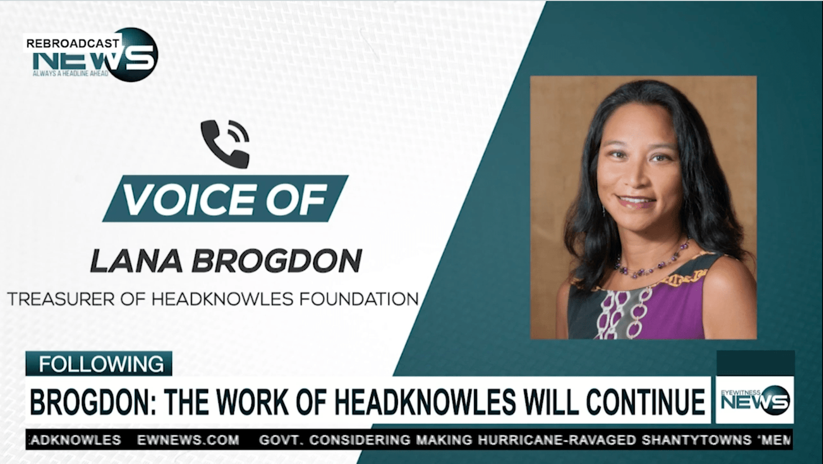 BROGDON: THE WORK OF HEADKNOWLES WILL CONTINUE