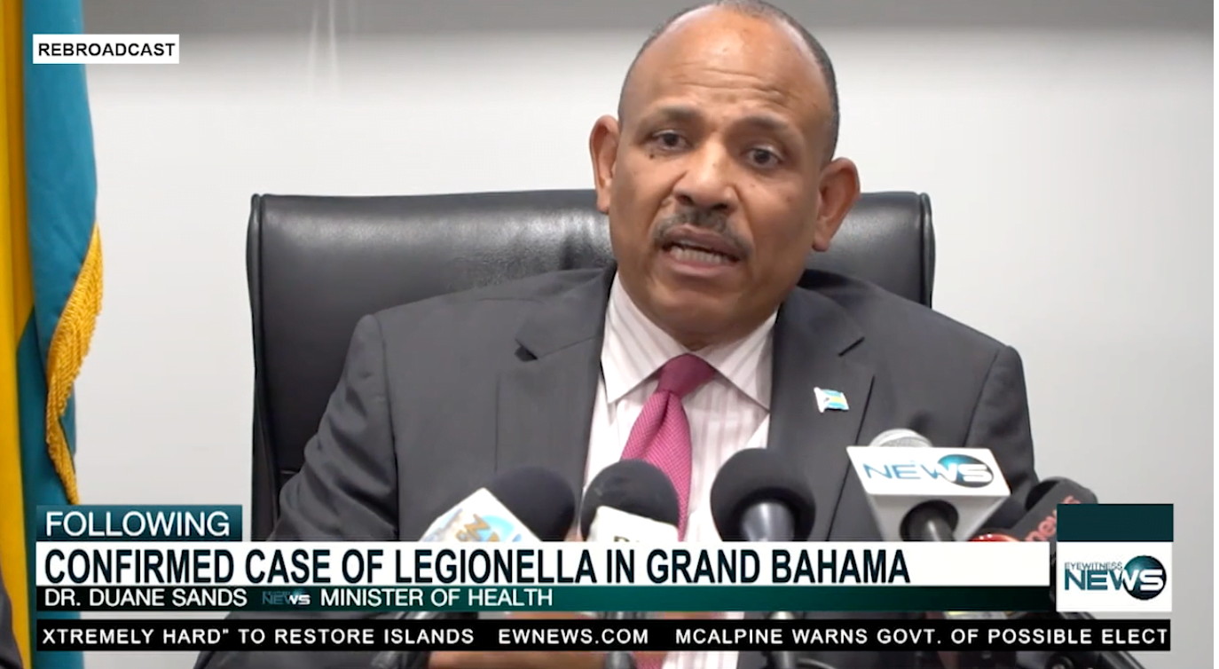 Confirmed case of legionella in Grand Bahama