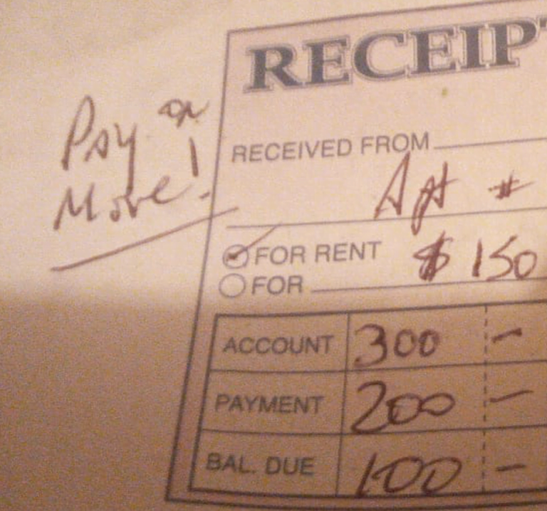 Landlord tells young mother “pay or move”