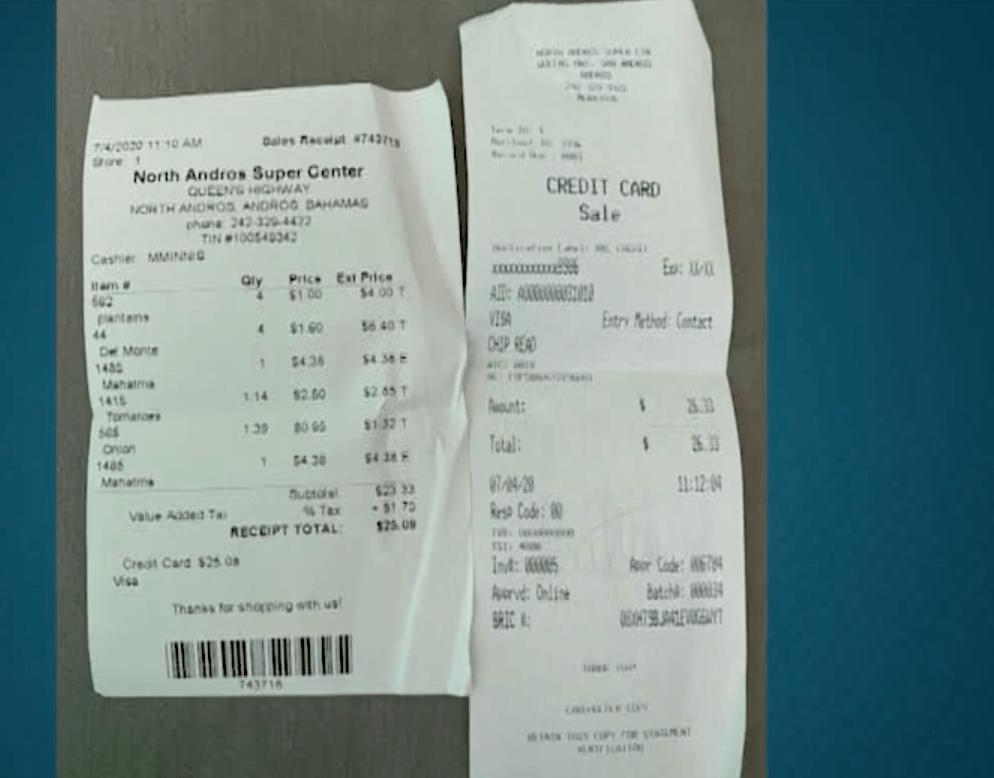 TWO ANDROS STORES REPORTEDLY CHARGING FOR CREDIT CARD USE