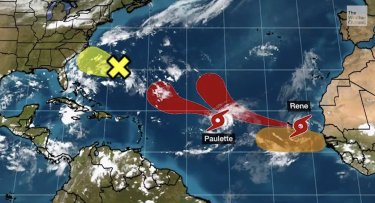 Tropical Storms Rene and Paulette form in the Atlantic – no early threat