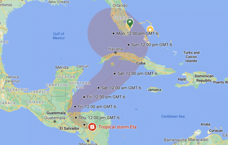 Eta could impact northwestern Bahamas as a hurricane