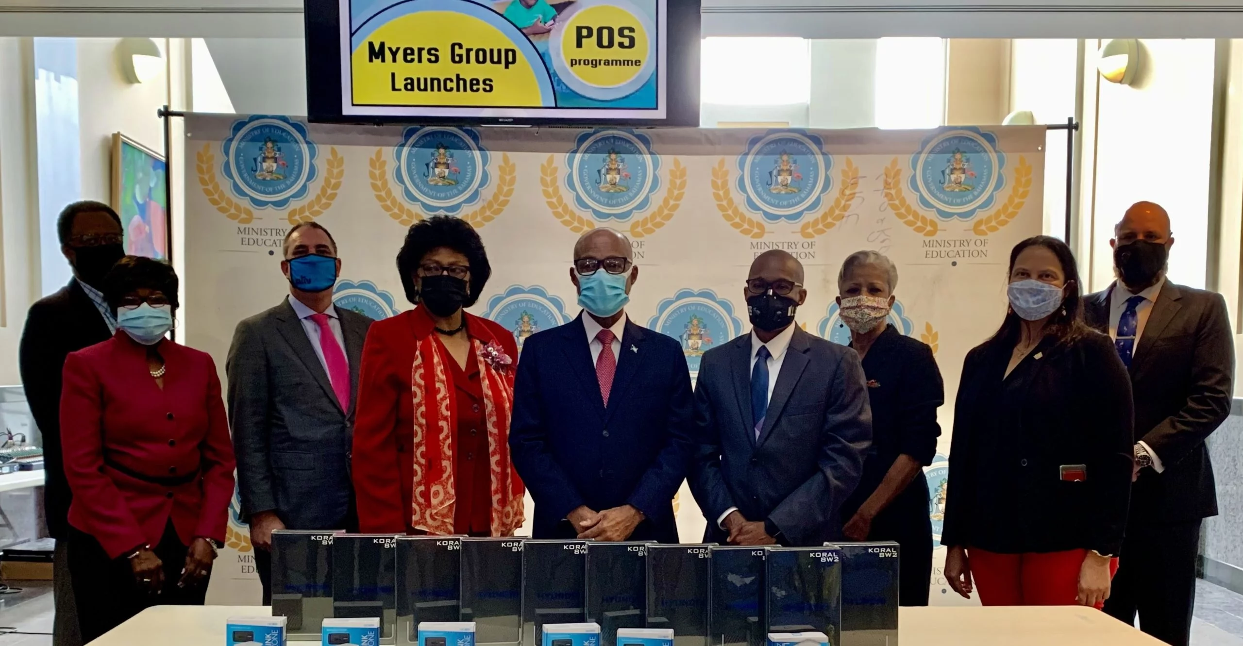 Myers Group donates devices to MOE for students