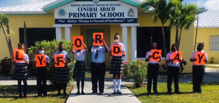 Abaco students thank Lyford Cay Foundations for helping rebuild Central Abaco Primary School