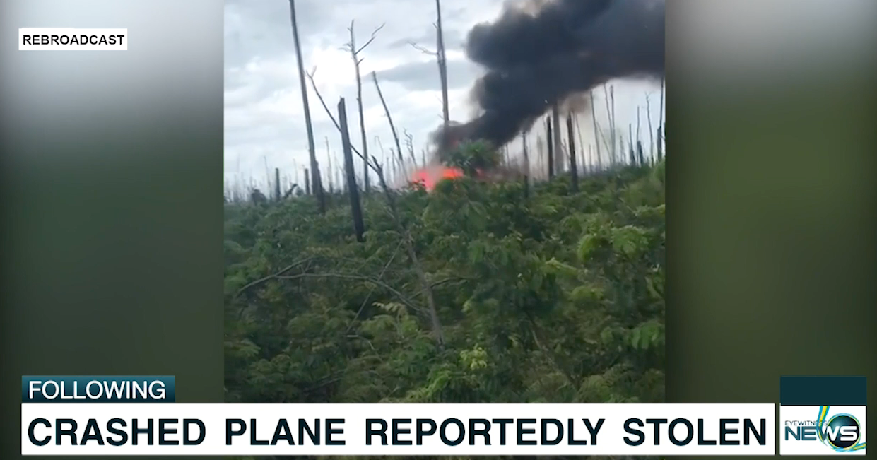 CRASHED PLANE REPORTEDLY STOLEN