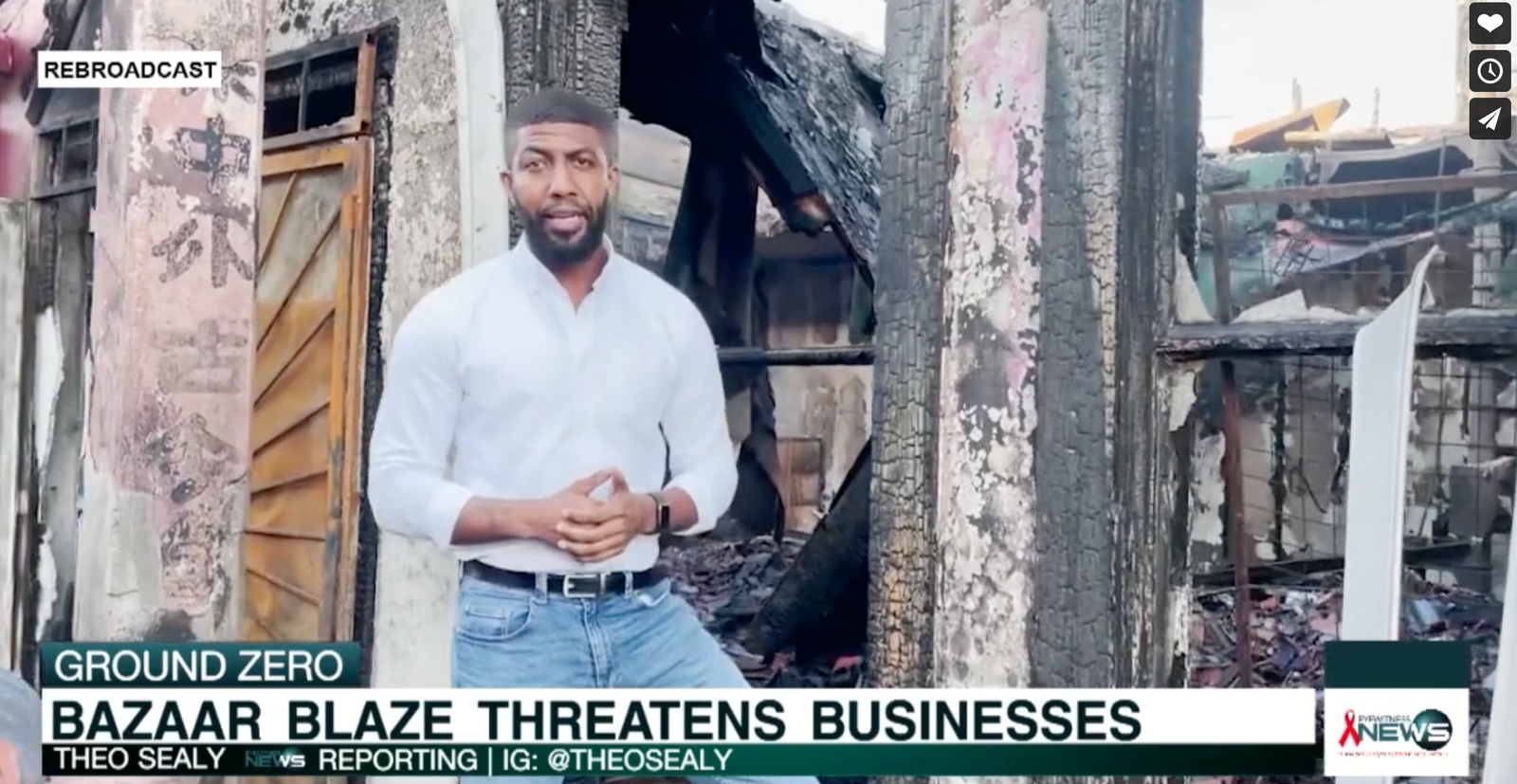 BAZAAR BLAZE THREATENS BUSINESSES