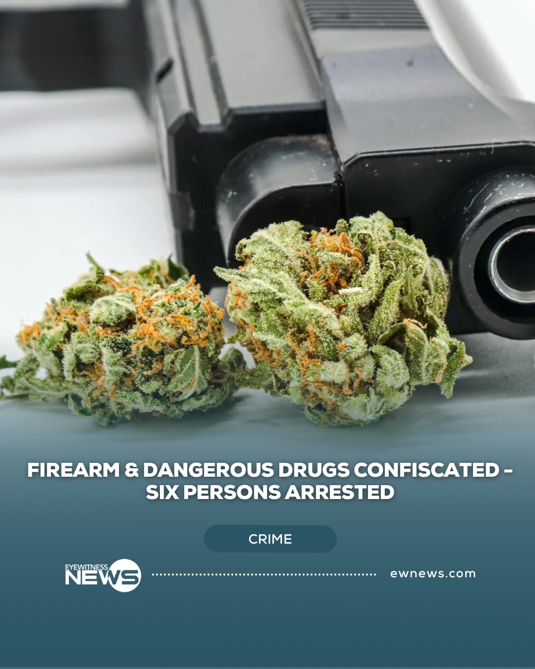 Six arrested following discovery of firearm and suspected marijuana