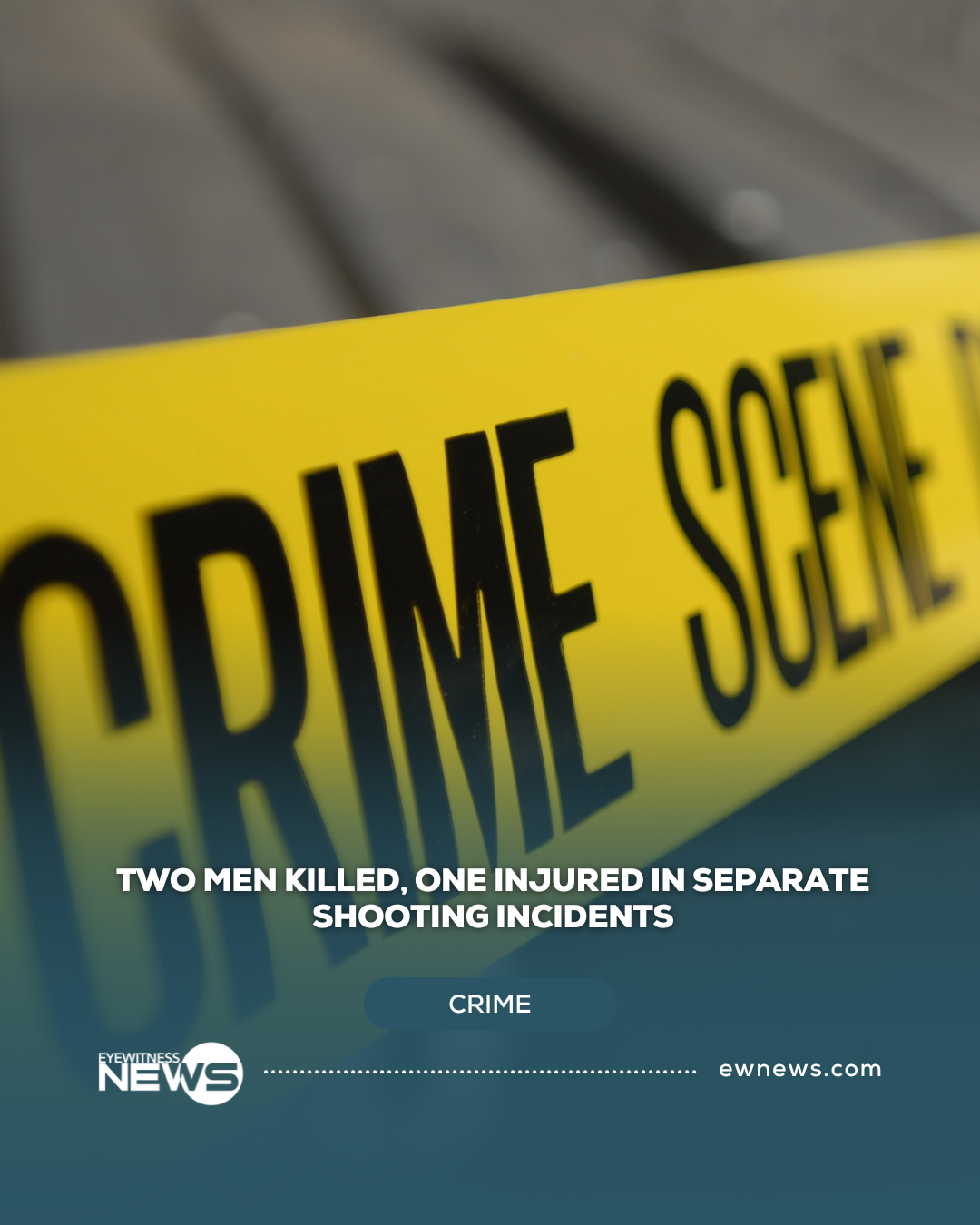 Two men killed, one injured in separate shooting incidents