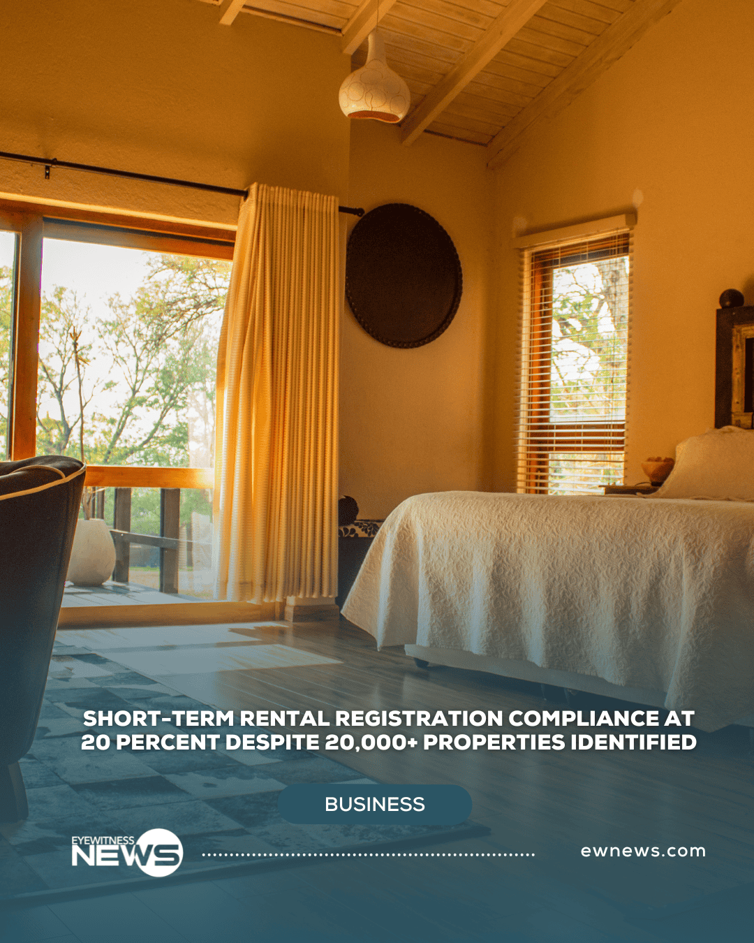 Short-term rental registration compliance at 20 percent despite 20,000+ properties identified