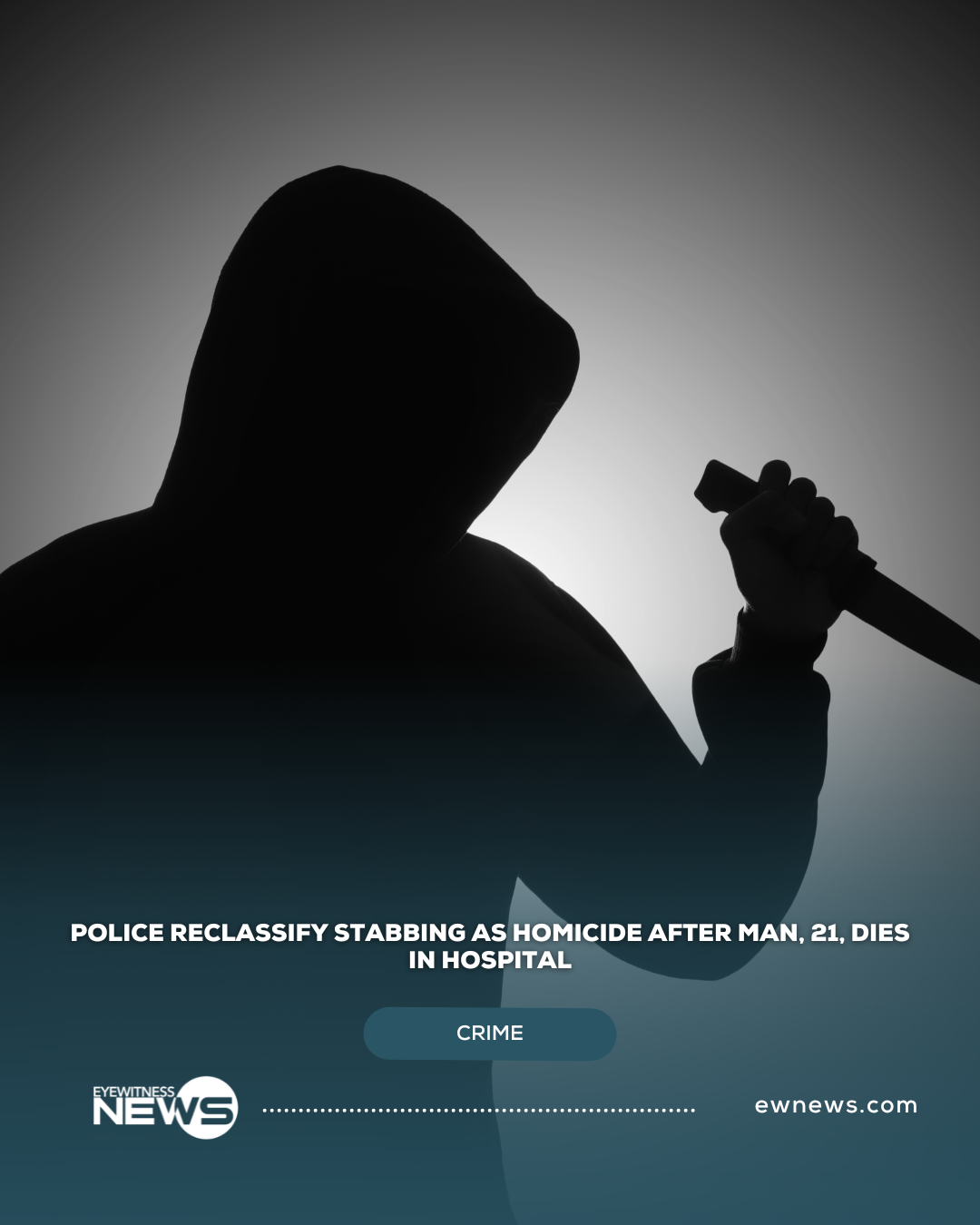 Police reclassify stabbing as homicide after man, 21, dies in hospital