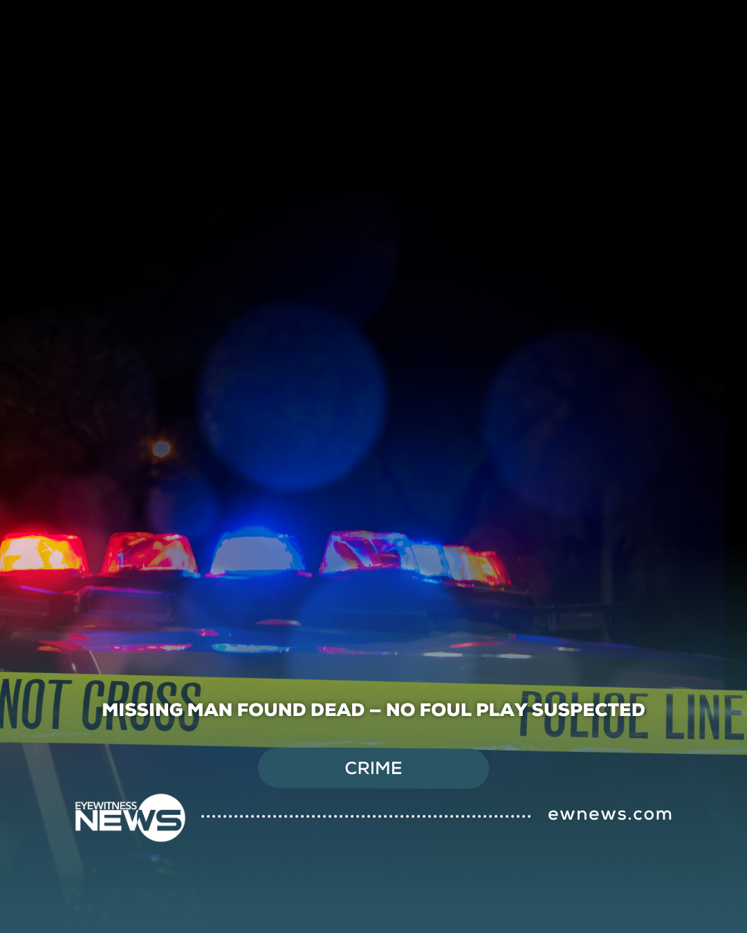 Missing man found dead- No foul play suspected