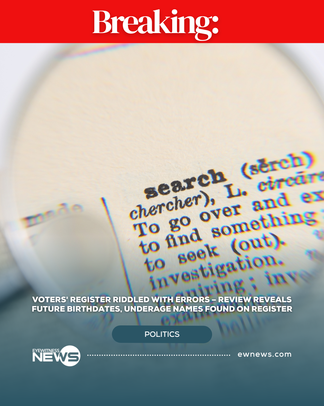 Voters’ Register Riddled With Errors