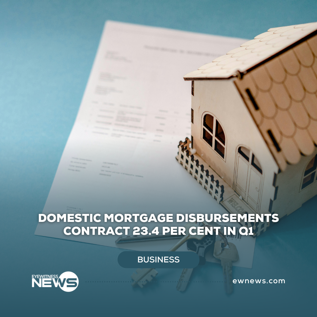 Domestic mortgage disbursements contract 23.4 per cent in Q1