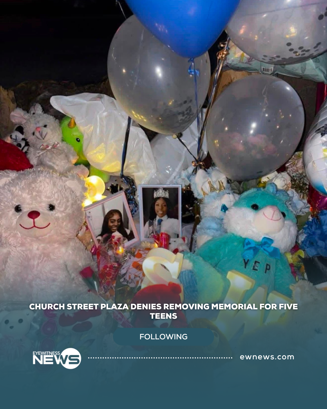 Church Street Plaza Denies Removing Memorial for Five Teens