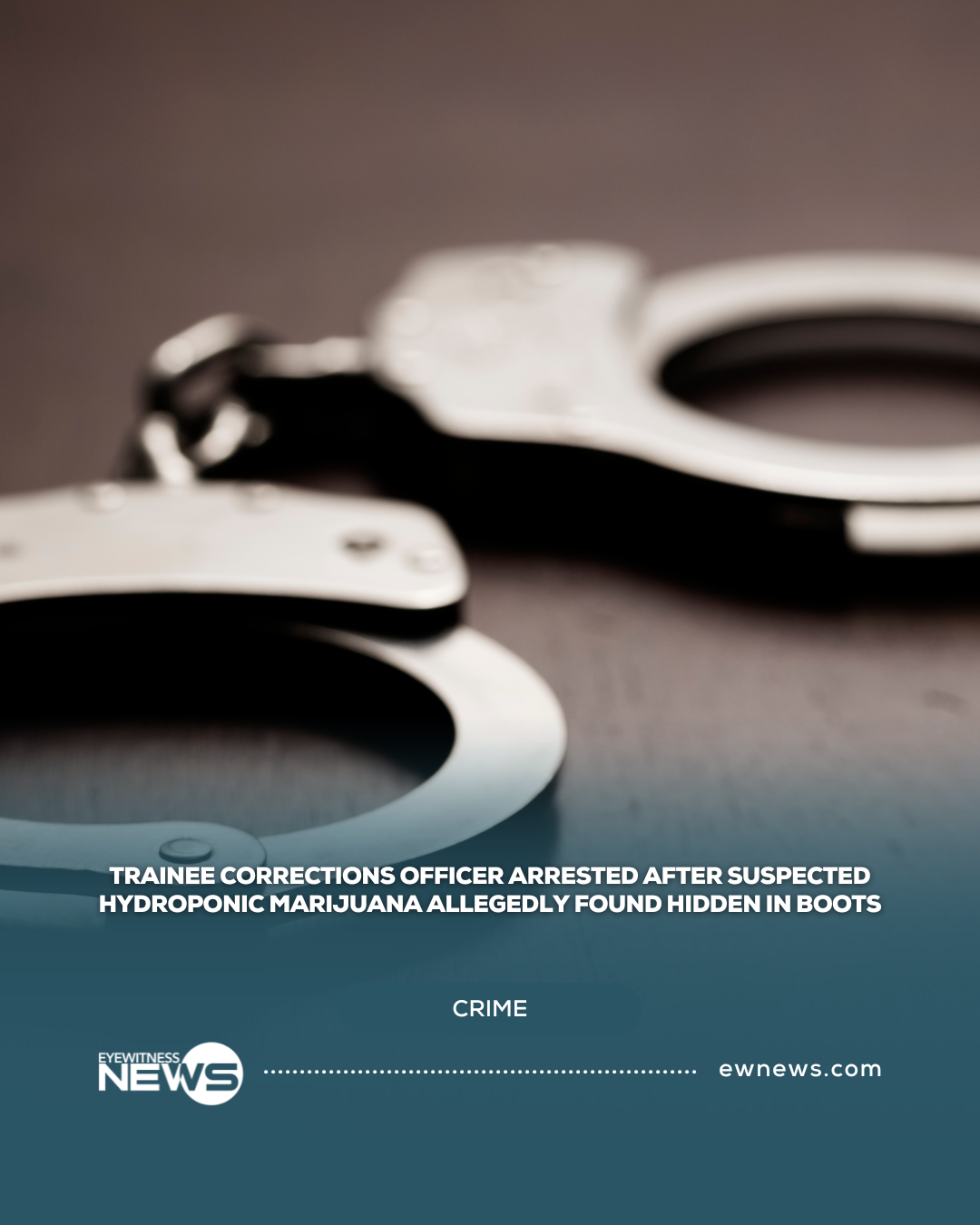 Trainee corrections officer arrested after suspected hydroponic marijuana allegedly found hidden in boots