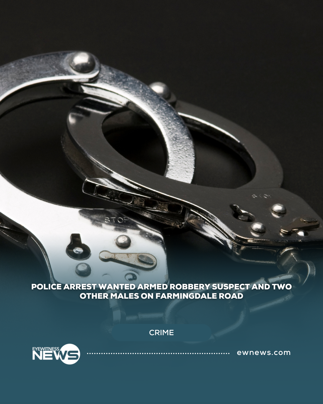 Police arrest wanted armed robbery suspect and two other males on Farmingdale Road