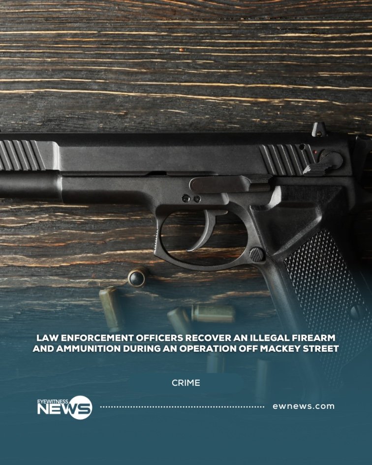 Law enforcement officers recover an illegal firearm and ammunition during an operation off Mackey Street